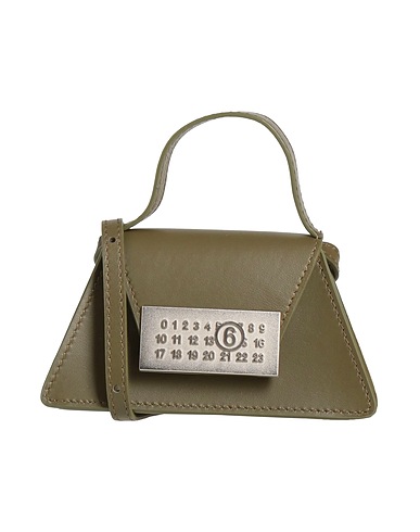 MM6 MAISON MARGIELA Borsa a mano Verde militare 100% Pelle di vitello