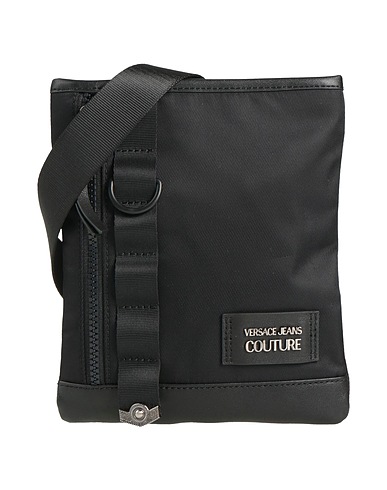 VERSACE JEANS COUTURE Across-body bag Black 90% Nylon, 10% Polyurethane