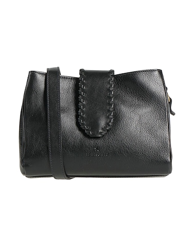 IL BISONTE Schultertasche Schwarz Leder