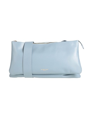 MY-BEST BAG Borsa a tracolla Celeste 100% Pelle