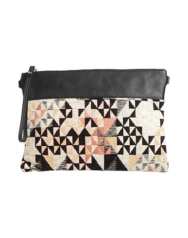 LAURA DI MAGGIO Handbag Orange Leather, Textile fibres