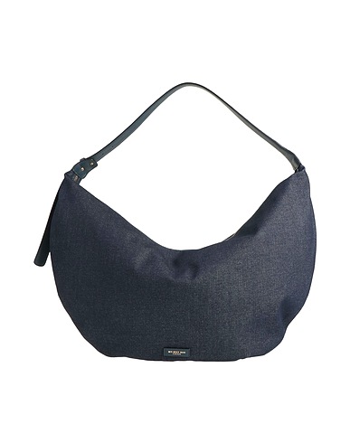 MY-BEST BAG Shoulder bag Blue Textile fibres, Leather