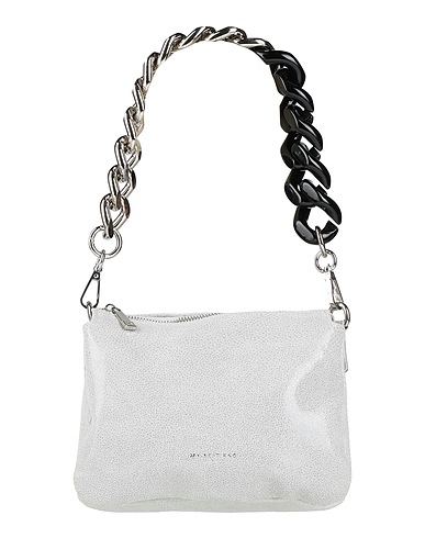 MY-BEST BAG Handtasche Hellgrau 100% Leder