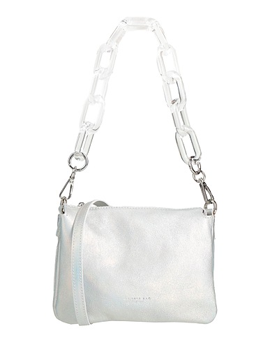 MY-BEST BAG Handbag Silver 100% Leather