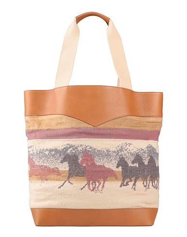 WOOLRICH Shoulder bag Camel 100% Cotton, Leather