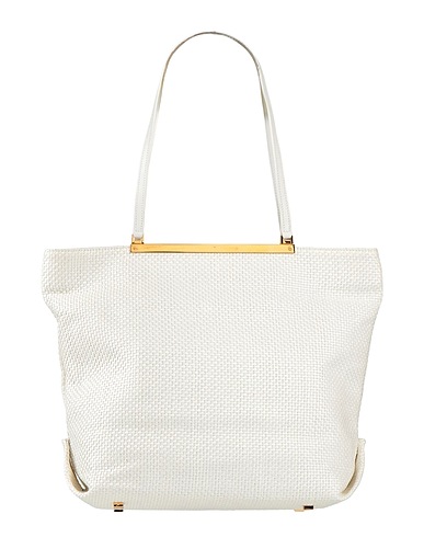 N°21 Handbag White Calfskin, Natural raffia