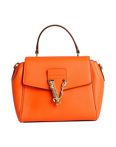 VERSACE Handbag Orange 100% Calfskin