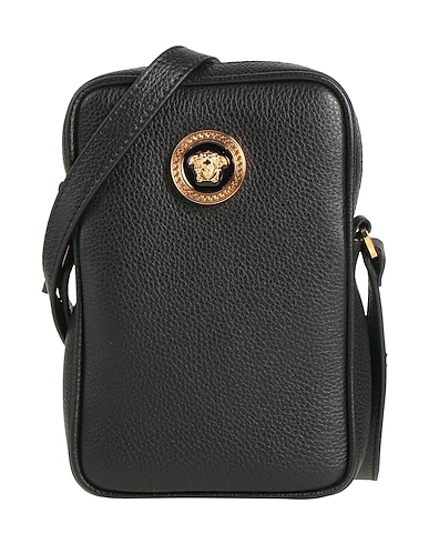 VERSACE Across-body bag Black 100% Calf hair