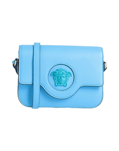 VERSACE Across-body bag Azure 100% Calfskin