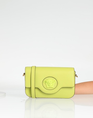 VERSACE Umhängetasche Säuregrün 100% Kalbsleder