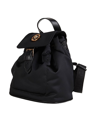 VERSACE Rucksacks Black 100% Polyamide, Calfskin