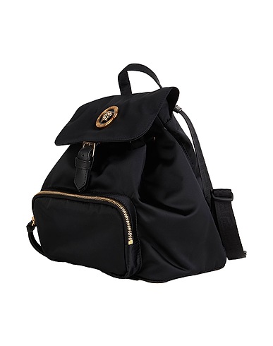 VERSACE Rucksacks Black 100% Polyamide, Calfskin