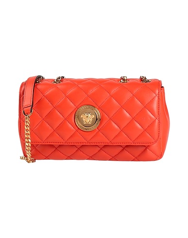 VERSACE Cross-body bags Tomato red 100% Lambskin
