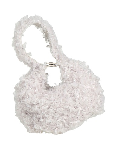PATRIZIA PEPE Handbag Light grey Polyester, Leather