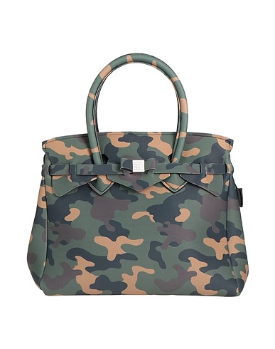 SAVE MY BAG Handbag Military green 50% PEEK (Polyether - Ether - Ketone), 40% Polyester, 10% Elastane