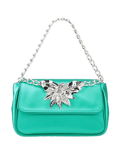 ALBERTA FERRETTI Handbag Emerald green Textile fibres, Leather