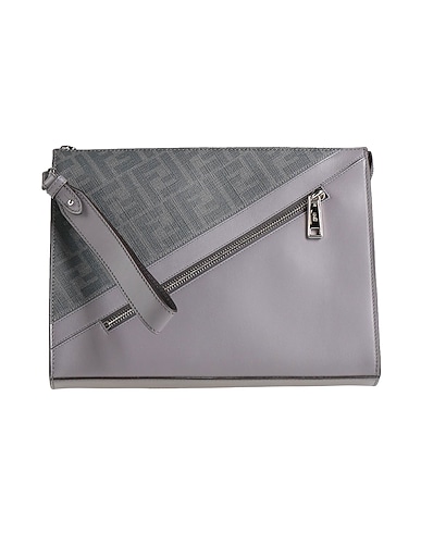 FENDI Handbag Grey 65% Polyester, 35% Cotton