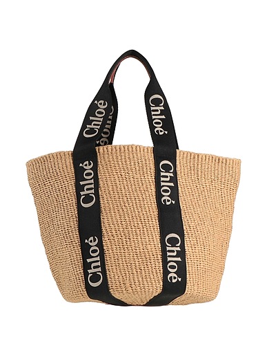 CHLOÉ x MIFUKO Borsa a mano Beige 100% Carta, Pelle di vitello