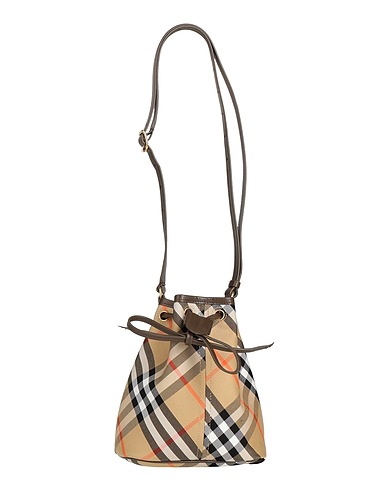 BURBERRY Shoulder bag Beige Textile fibers, Leather