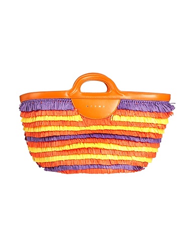 MARNI Handbag Orange 100% Viscose, Cow leather, Aluminium, Brass, Zinc