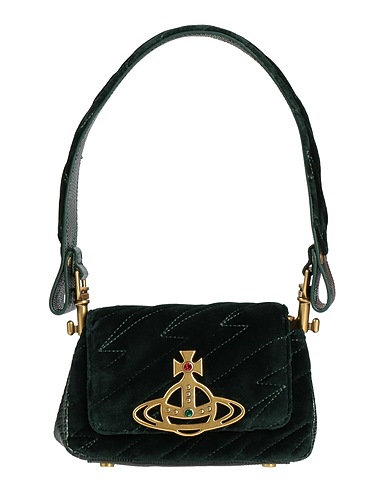 VIVIENNE WESTWOOD Borsa a mano Nero Pelle, Fibre tessili