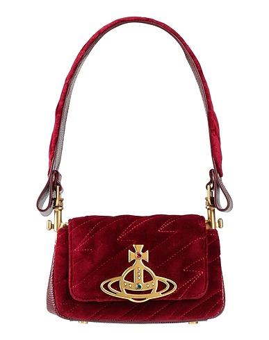 VIVIENNE WESTWOOD Sac à main Bordeaux Cuir, Fibres textiles