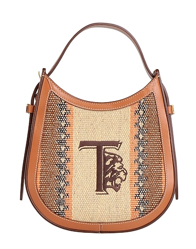 TOD'S Handbag Tan Leather, Jute