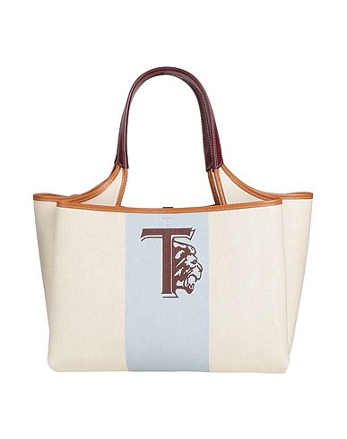 TOD'S Handbag Sky blue Leather, Textile fibres