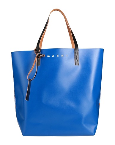 MARNI Handbag Light blue 64% Polyurethane, 36% Polyester, Cow leather