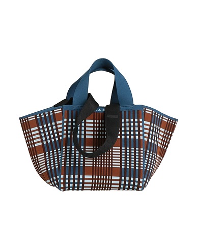 MARNI ハンドバッグ ネイビー ポリエステル 52% / ナイロン 43% / ポリウレタン 5%