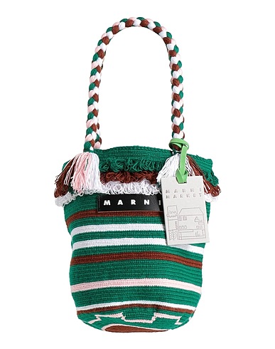 MARNI Handtasche Smaragdgrün Gewebefasern
