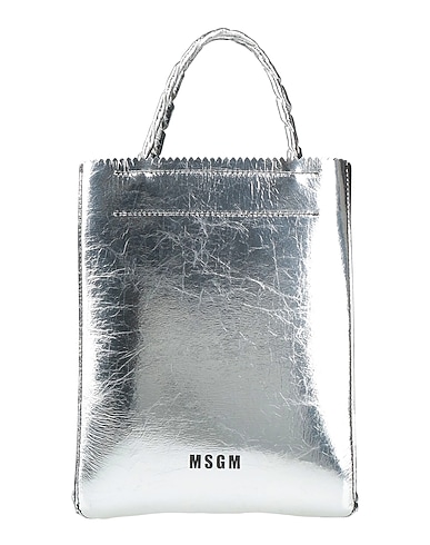 MSGM Handbag Silver Leather