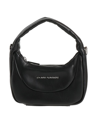 CHIARA FERRAGNI Handbag Black 100% Polyester, Polyurethane resin