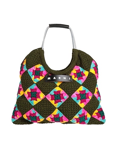 MARNI ハンドバッグ ミリタリーグリーン ウール 80% / アルミニウム 20%