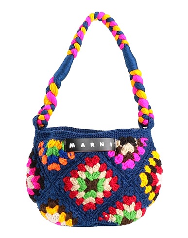 MARNI 핸드백 블루 90% 울, 10% 코튼