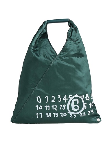 MM6 MAISON MARGIELA Handbag Dark green 100% Viscose, Calfskin