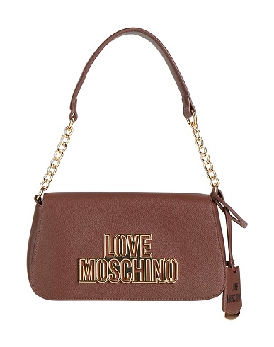 LOVE MOSCHINO Borsa a mano Cioccolato 100% Poliuretano