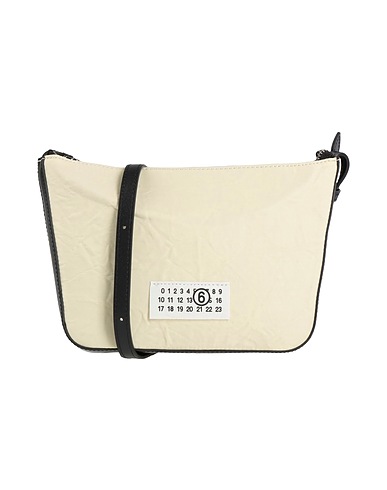 MM6 MAISON MARGIELA Across-body bag Ivory 100% Polyamide, Cow leather