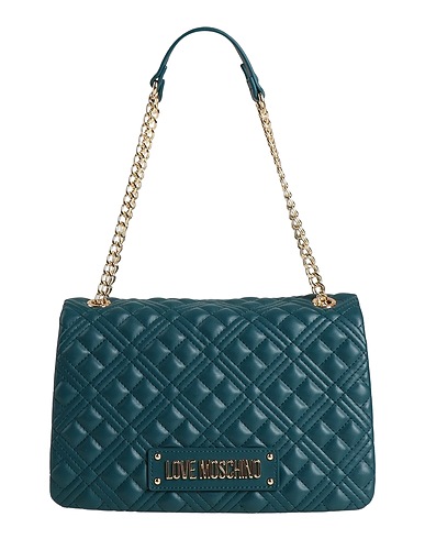 LOVE MOSCHINO Borsa a mano Verde petrolio 100% Poliuretano
