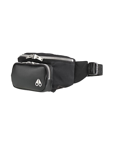 MOOSE KNUCKLES Belt Bags Black 100% Nylon, Cow leather