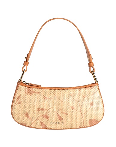 COCCINELLE Handbag Camel Leather, Straw