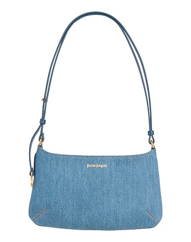 PALM ANGELS Shoulder bag Blue 100% Cotton, Leather