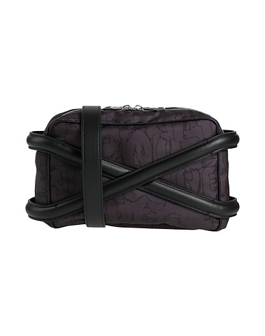 MCQUEEN Across-body bag Black Textile fibres, Leather