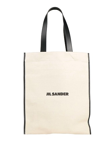 JIL SANDER Schultertasche Off white Leder, Gewebefasern