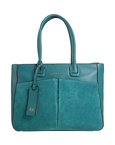 PIQUADRO Handbag Dark green Cow leather, EVA (Ethylene - Vinyl - Acetate), Nylon, Polyester, Metal