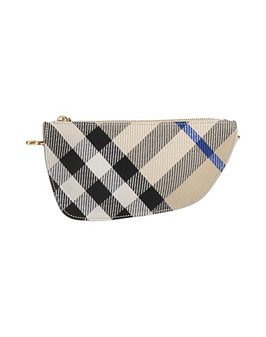 BURBERRY Sac porté épaule Gris 65% Polyester, 35% Coton, Cuir d'agneau
