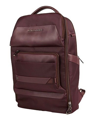 PIQUADRO Zaini Bordeaux Pelle di bovino, EVA (Etilene - Vinil - Acetato), Nylon, Poliestere, Metallo