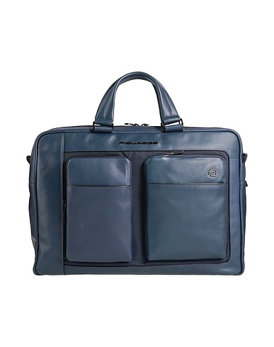 PIQUADRO Handbag Navy Cow leather, EVA (Ethylene - Vinyl - Acetate), Nylon, Polyester, Metal