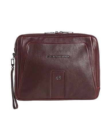 PIQUADRO Handbag Dark brown Cow leather, EVA (Ethylene - Vinyl - Acetate), Nylon, Polyester, Metal