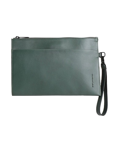 PIQUADRO Handbag Dark green Cow leather, EVA (Ethylene - Vinyl - Acetate), Nylon, Polyester, Metal